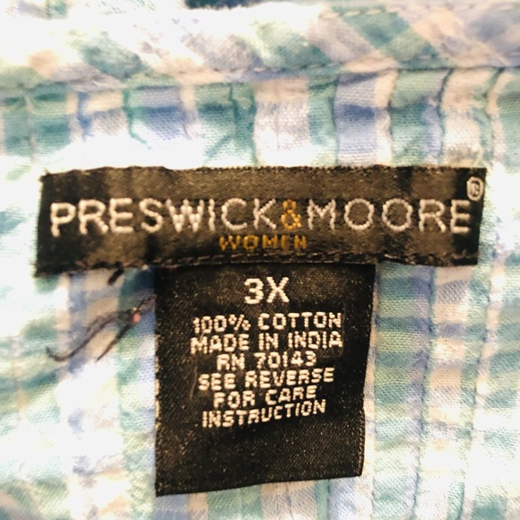 Preswick & Moore Cotton mother of pearl button front tank top 3X - Picture 14 of 14